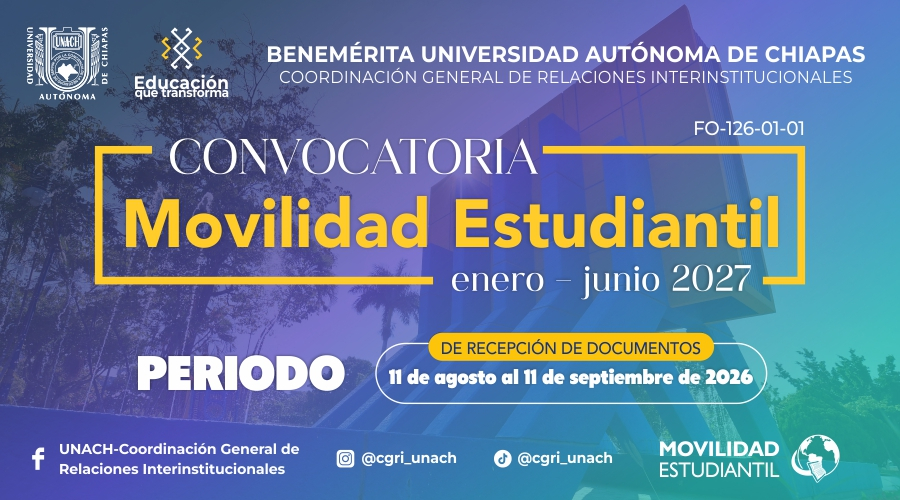 Convocatoria de Movilidad Estudiantil Enero-Junio 2027