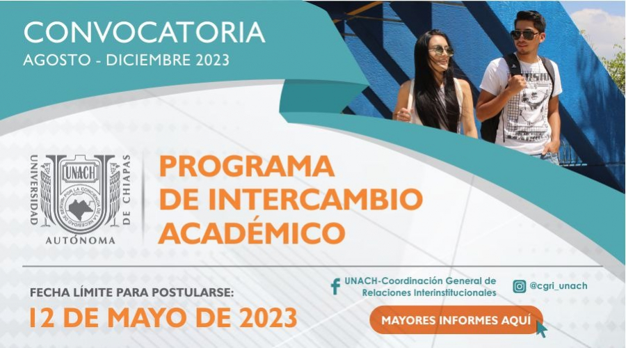 Convocatoria de intercambio académico para agosto-diciembre 2023